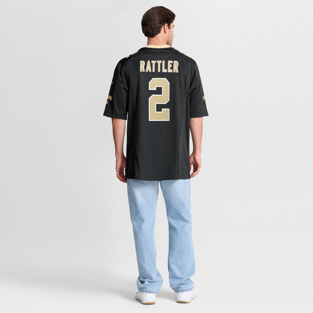 New Orleans Saints Spencer Rattler Nike Black Game Jersey product image 8