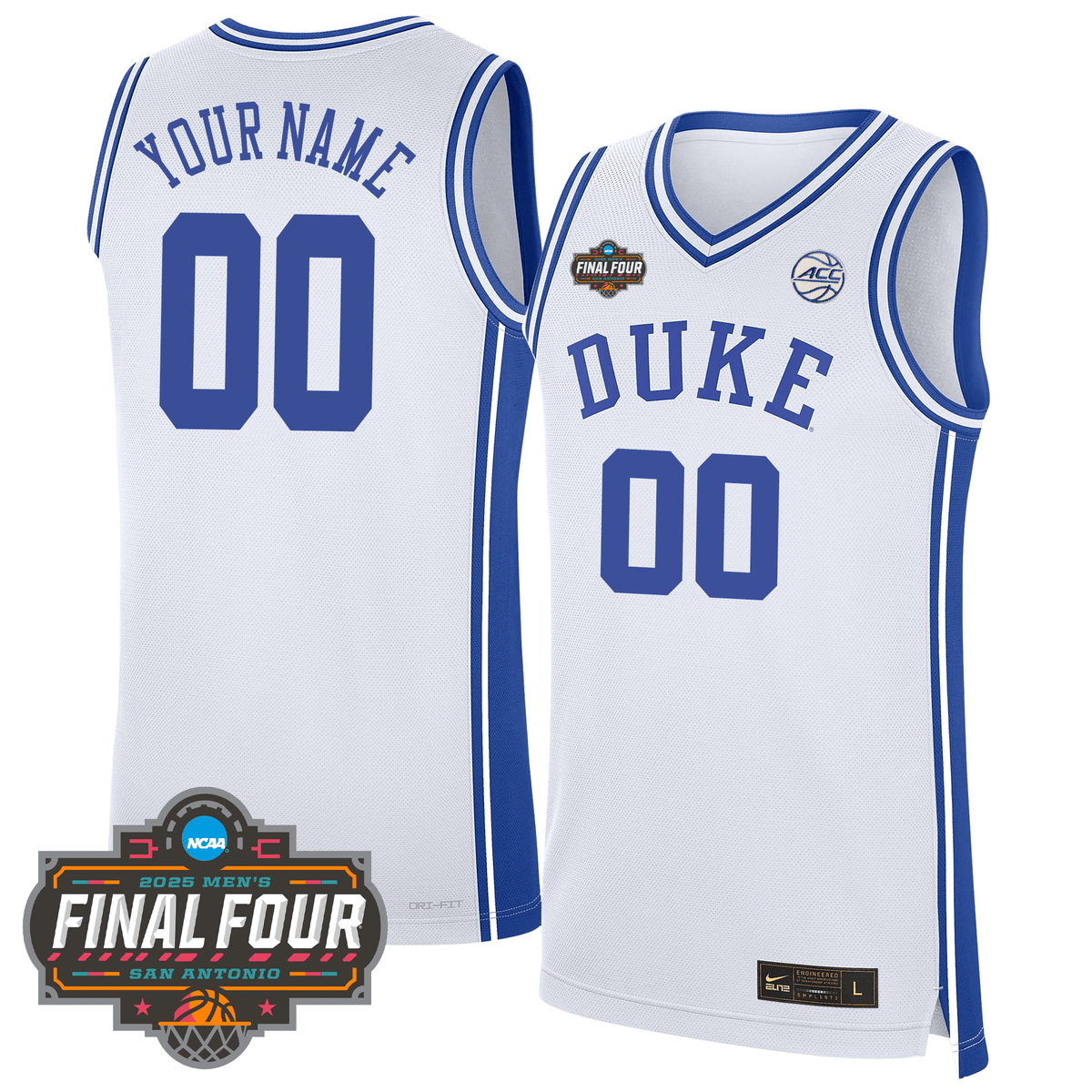 Custom DUKE Basketball 24/25 Jersey - Final Four Patch product image 3, provided for visual reference and product detail