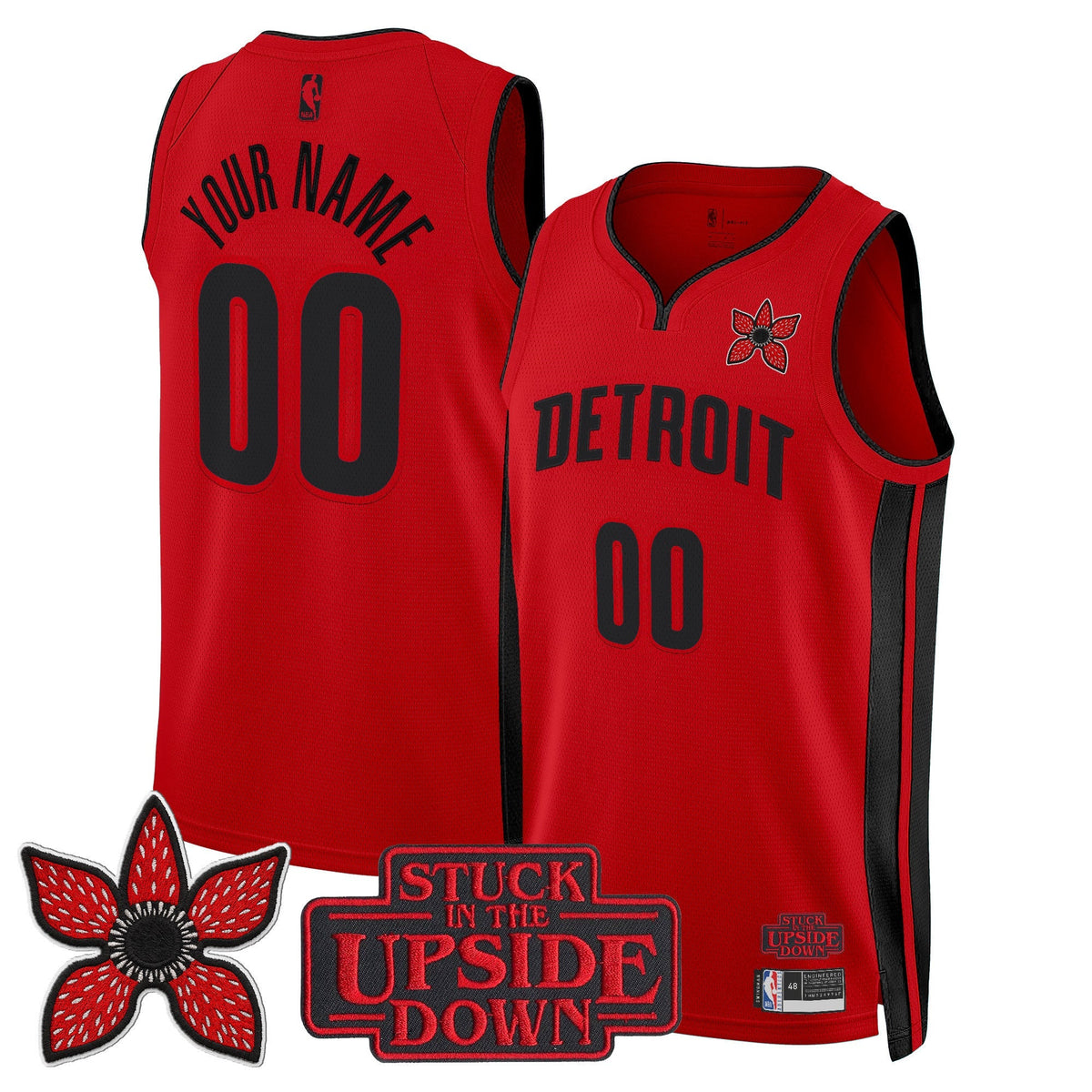 Detroit Pistons 'Stranger Things Edition' Swingman Custom Jersey - Stitched product image 2, provided for visual reference