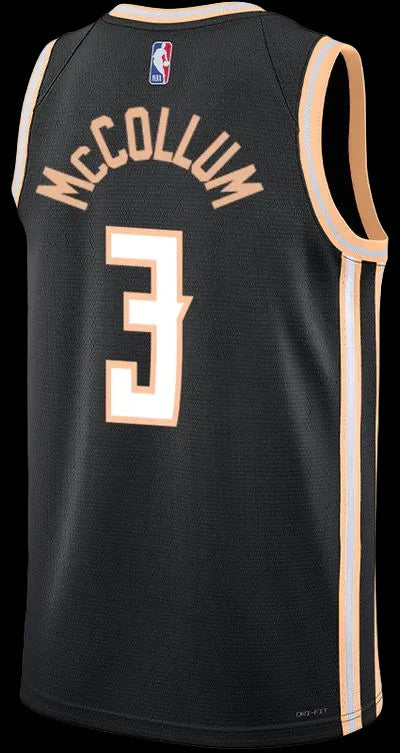CJ McCollum Atlanta Hawks Jersey - City Edition - Black product image 2, provided for visual reference and product detail