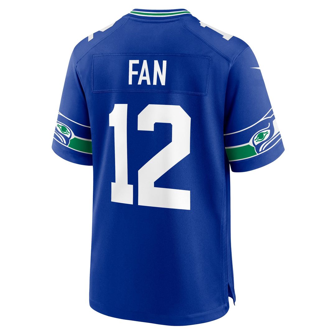 Seattle Seahawks 12s Nike Royal Throwback Game Jersey product image 3