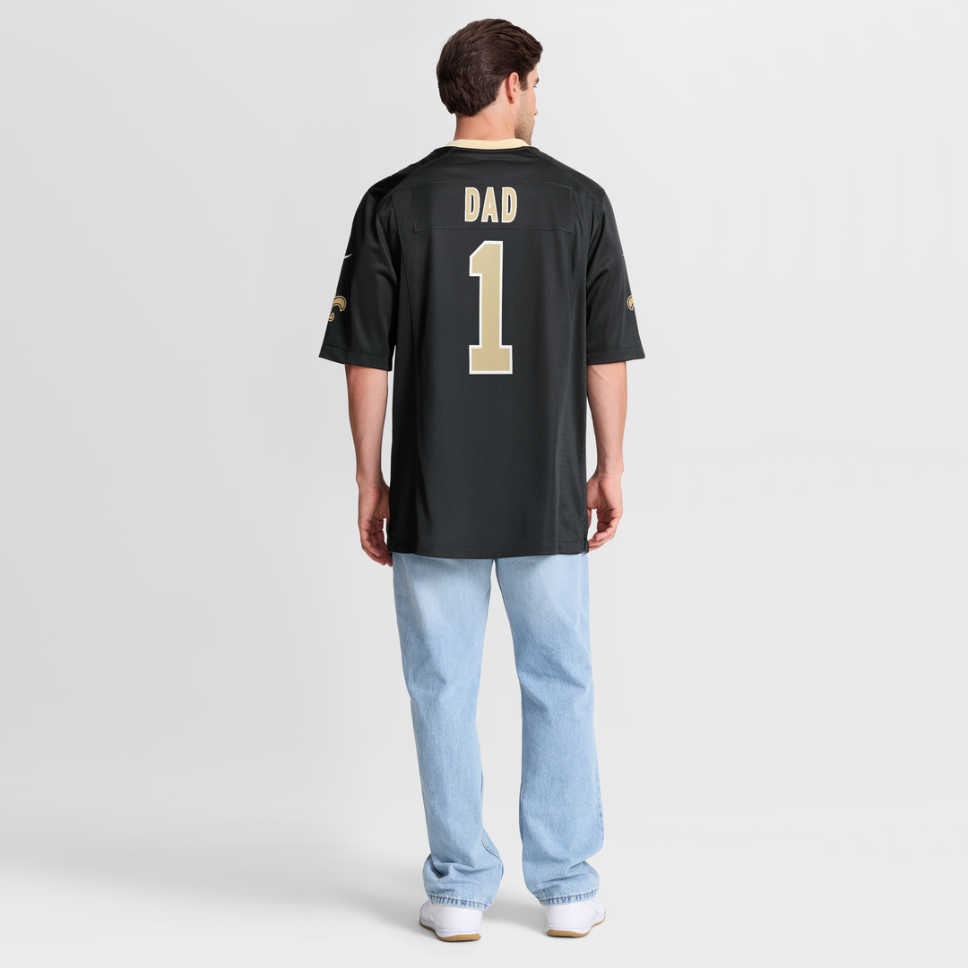 New Orleans Saints Number 1 Dad Nike Black Game Jersey product image 8
