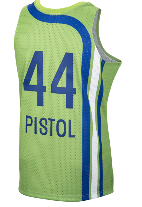 Atlanta Hawks Pete "Pistol" Maravich 1970/71 Mitchell & Ness Green Basketball Jersey product image 3, provided for visual
