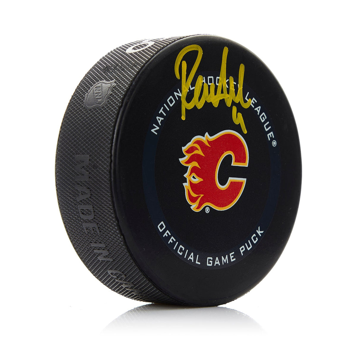 Rasmus Andersson Autographed Calgary Flames Official Game Puck product image 1, provided for visual reference and product