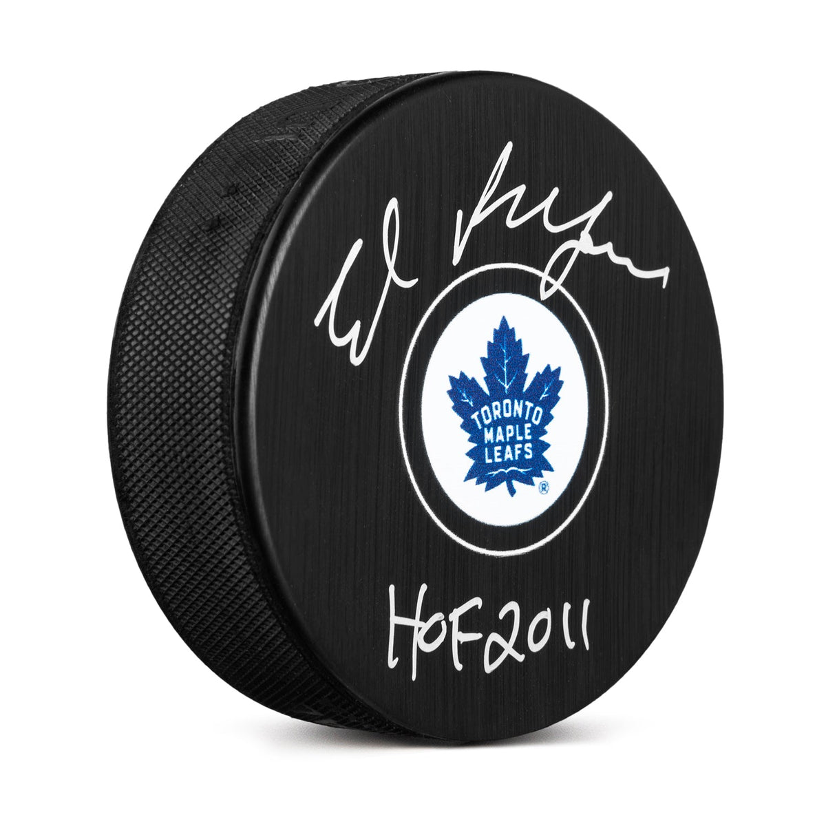 Ed Belfour Signed Toronto Maple Leafs Hockey Puck with HOF Note product image 1, provided for visual reference and product