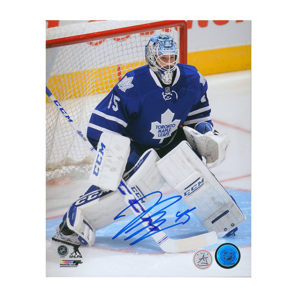 Jonathan Bernier Autographed Toronto Maple Leafs Goalie 8x10 Photo product image 1, provided for visual reference and