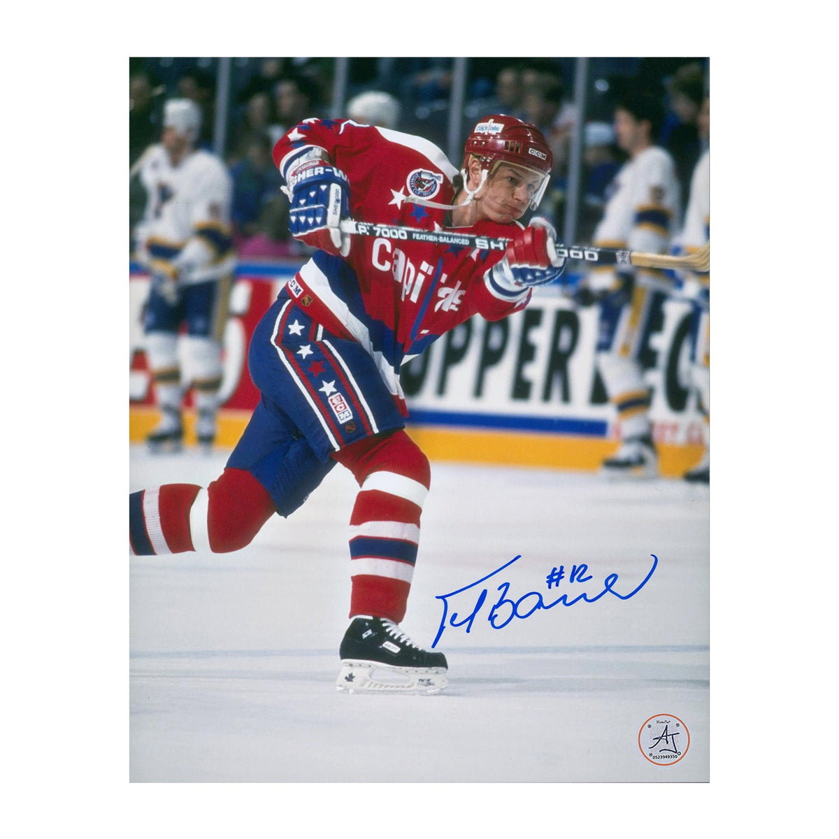 Peter Bondra Autographed Washington Capitals Shooting 8x10 Photo product image 1, provided for visual reference and product