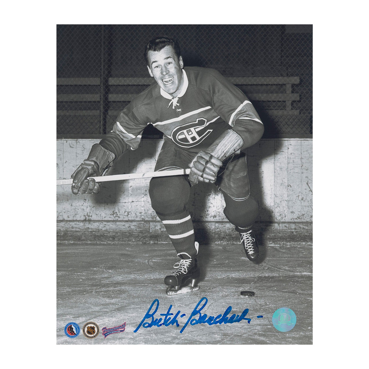 Butch Bouchard Autographed Montreal Canadiens 8x10 Photo product image 1, provided for visual reference and product detail