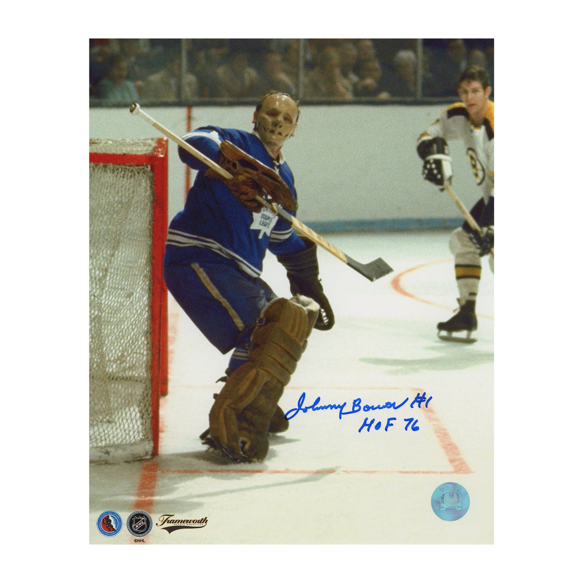 Johnny Bower Signed Toronto Maple Leafs Goalie 8x10 Photo with Note product image 1, provided for visual reference and