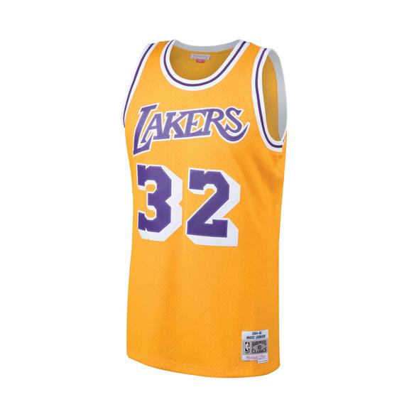 Los Angeles Lakers Magic Johnson Gold 1984-85 Hardwood Classics Swingman Jersey product image 3, provided for visual