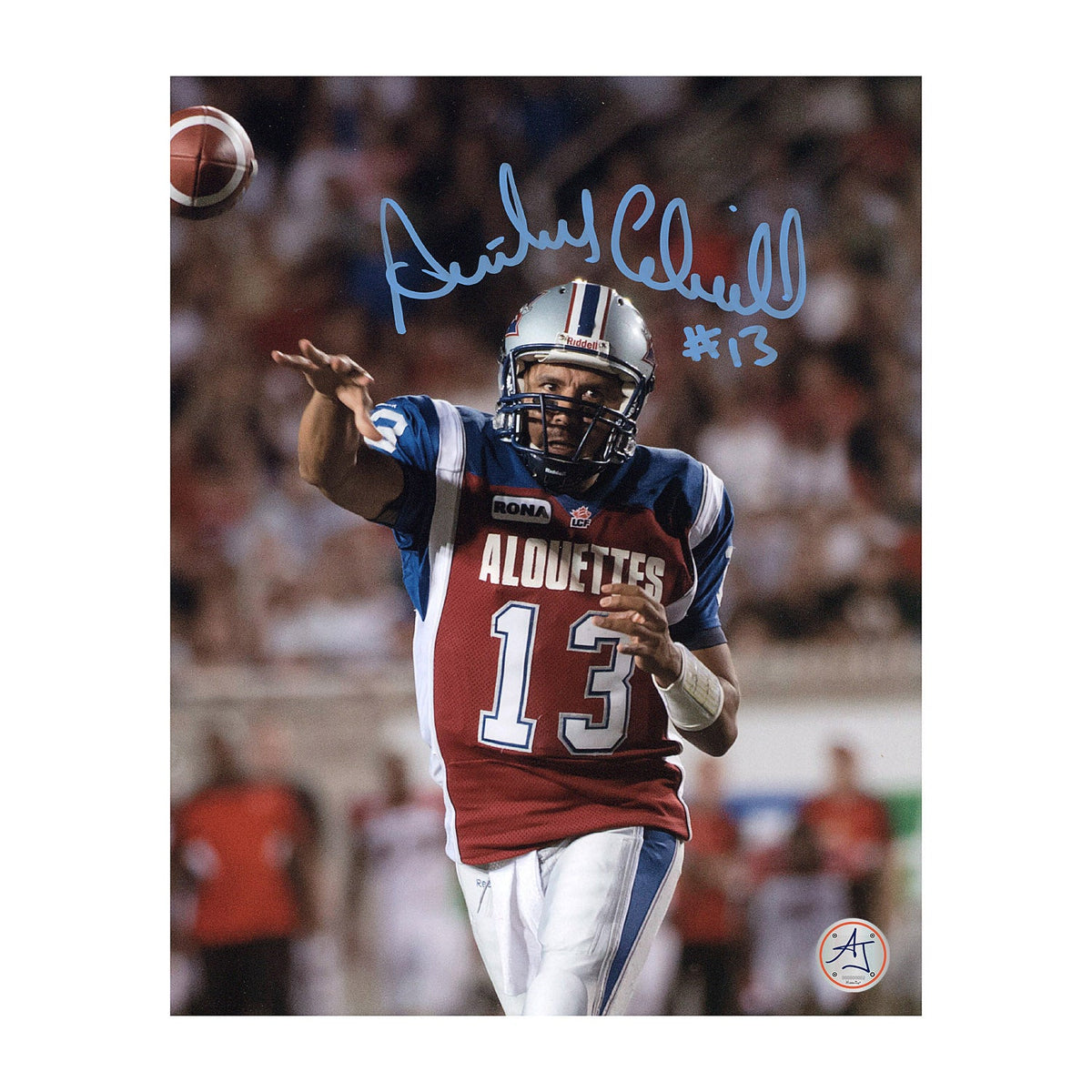 Anthony Calvillo Signed Montreal Alouettes Quarterback 8x10 Photo product image 1, provided for visual reference and product