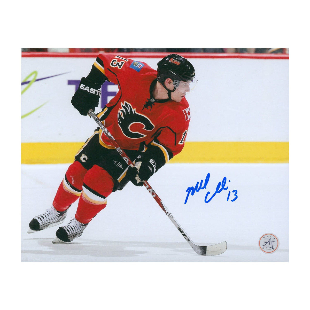 Mike Cammalleri Autographed Calgary Flames Game Action 8x10 Photo product image 1, provided for visual reference and product