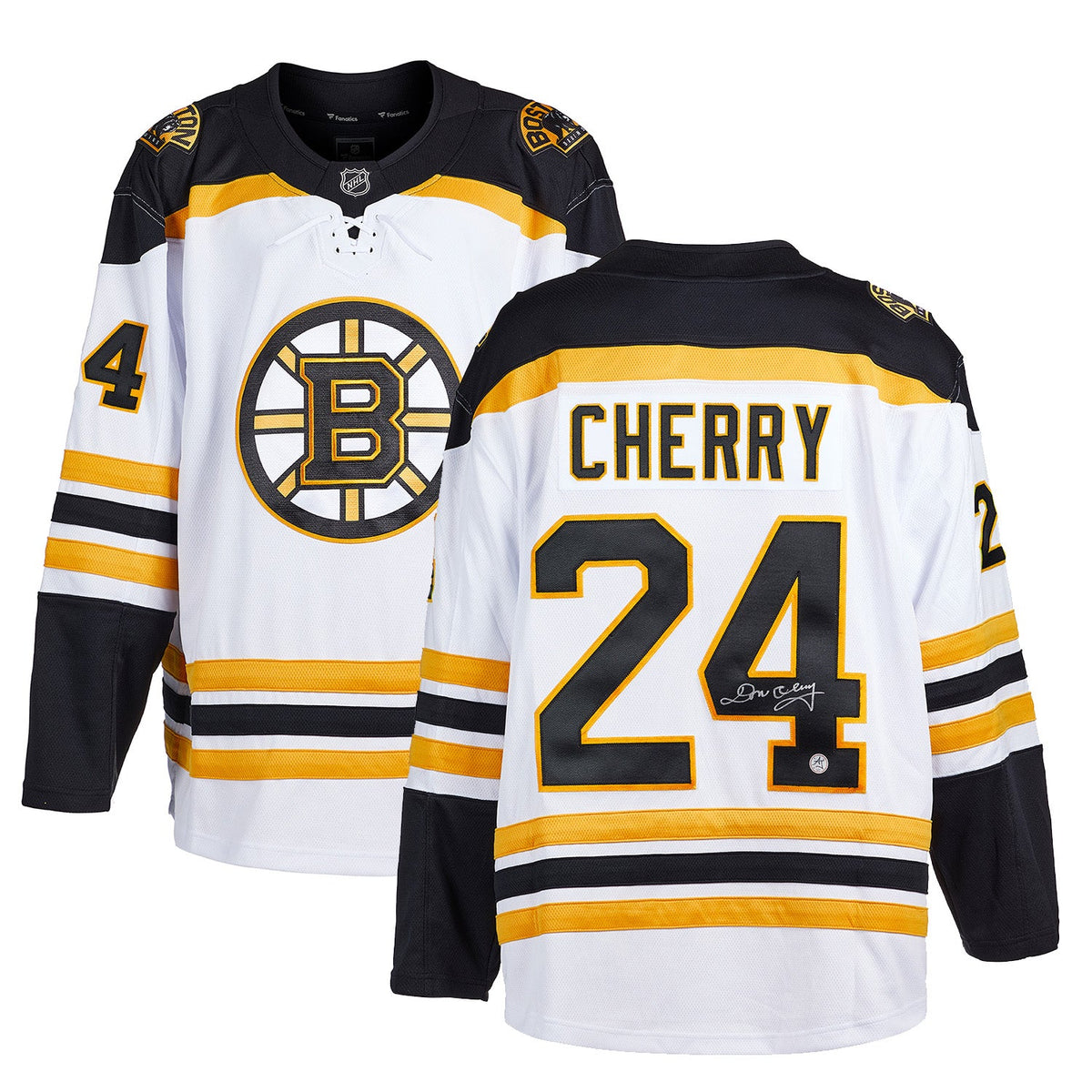 Don Cherry Signed Boston Bruins White Fanatics Breakaway Jersey product image 3, provided for visual reference and product