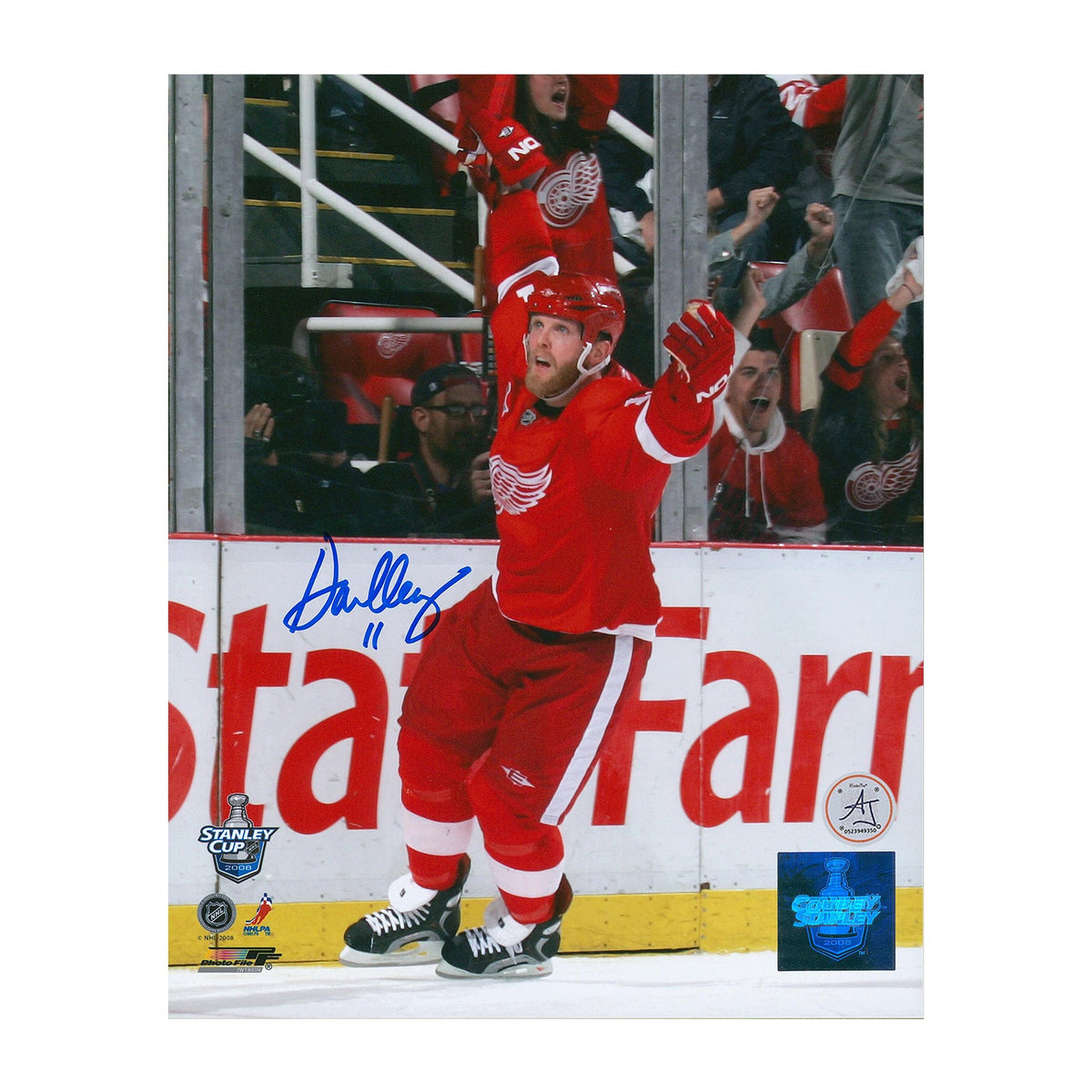 Daniel Cleary Autographed Detroit Red Wings Goal Celebration 8x10 Photo product image 1, provided for visual reference and