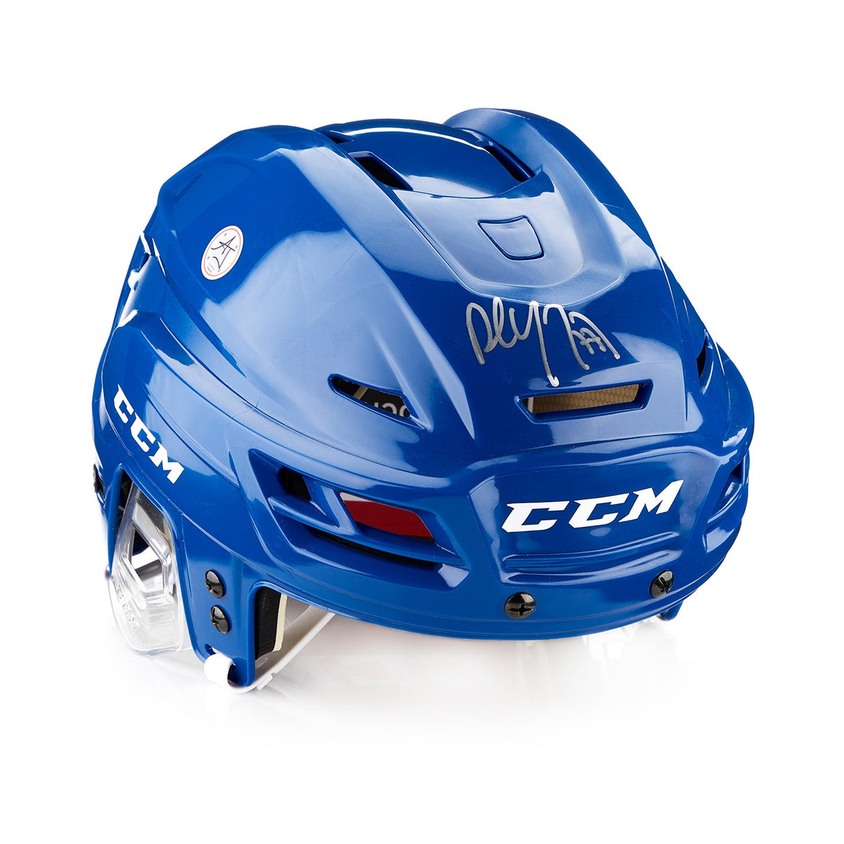 Paul Coffey Autographed Blue CCM Tacks Hockey Helmet product image 1, provided for visual reference and product detail review