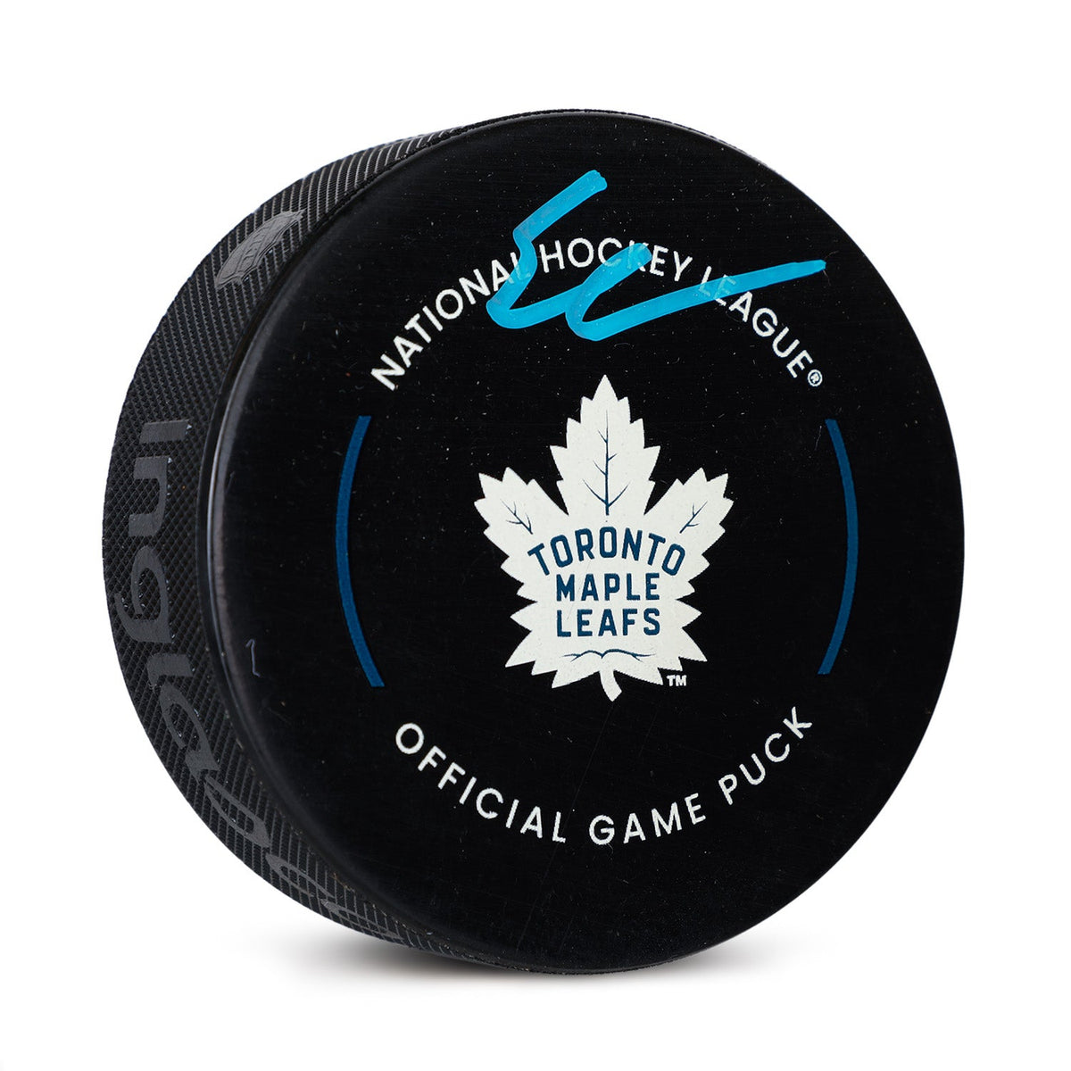 Easton Cowan Signed Toronto Maple Leafs Official Game Puck product image 1, provided for visual reference and product detail