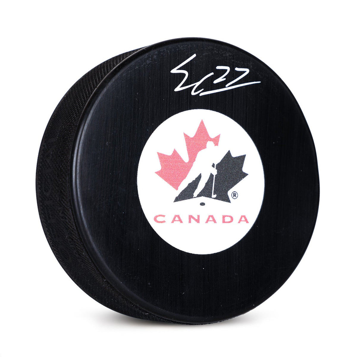 Easton Cowan Team Canada Autographed Hockey Canada Logo Puck product image 1, provided for visual reference and product