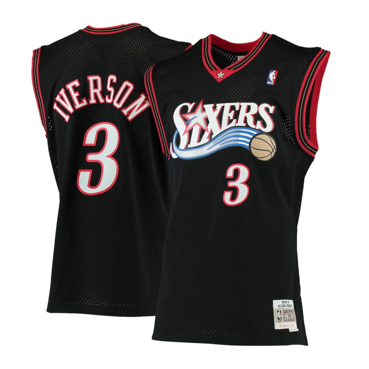 Philadelphia 76ers Allen Iverson Black 2000-01 Hardwood Classics Swingman Jersey product image 1, provided for visual
