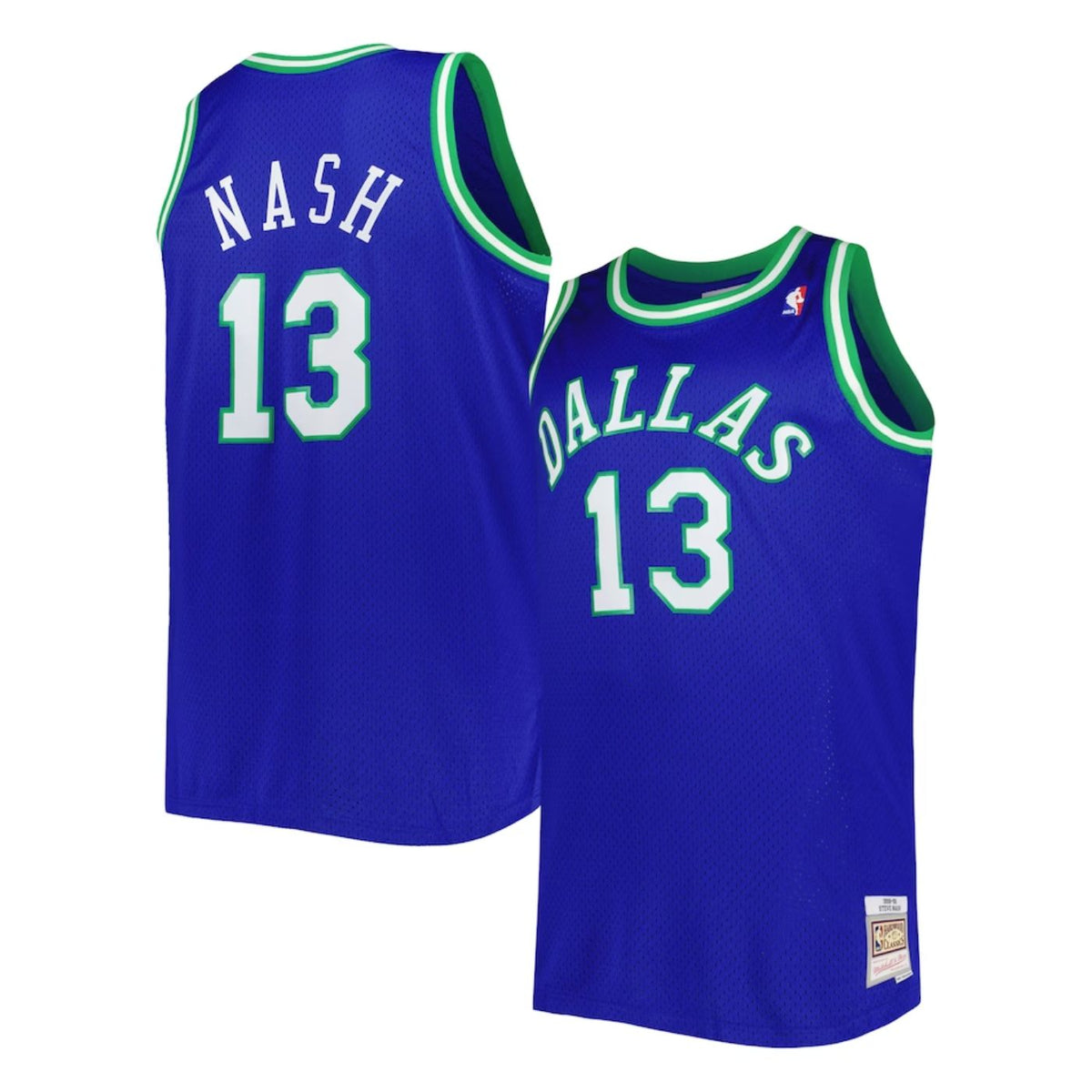 Dallas Mavericks Steve Nash 1998-99 Mitchell & Ness Blue Basketball Jersey product image 1, provided for visual reference