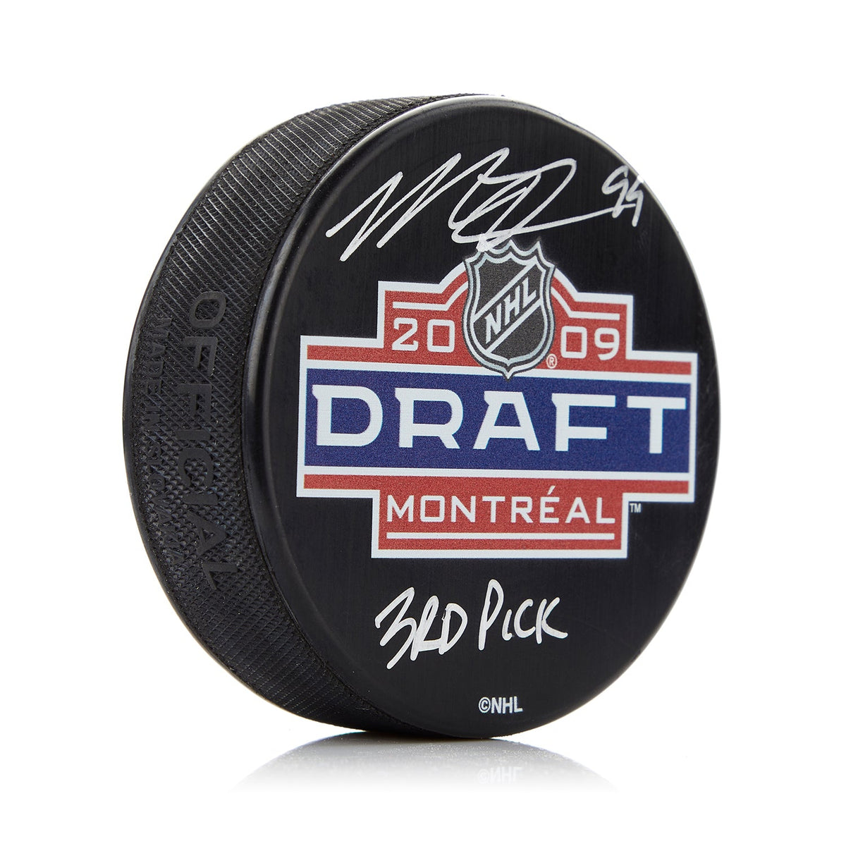 Matt Duchene Signed 2009 NHL Entry Draft Puck with 3rd Pick Note product image 1, provided for visual reference and product