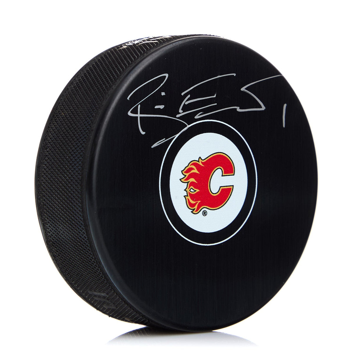 Brian Elliott Calgary Flames Autographed Hockey Puck product image 1, provided for visual reference and product detail review