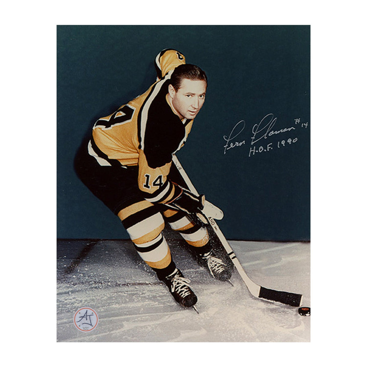 Fern Flaman Autographed Boston Bruins Classic Hockey 8x10 Photo product image 1, provided for visual reference and product