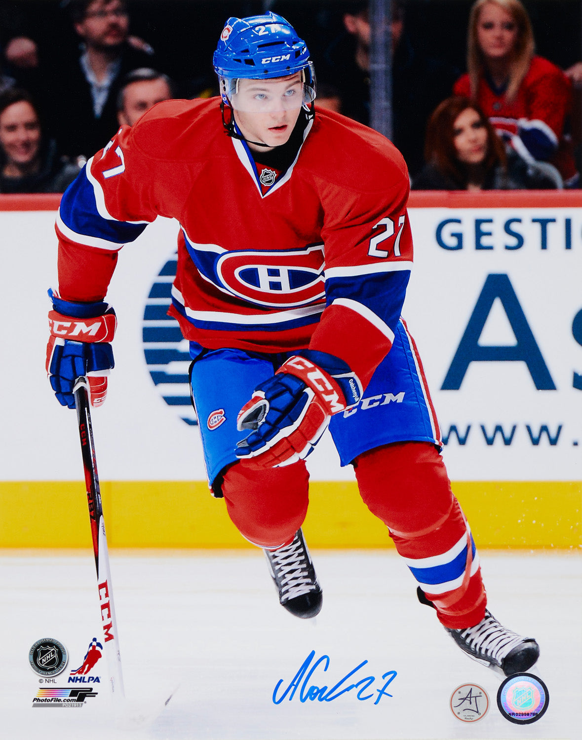 Alex Galchenyuk Signed Canadiens Hockey 11x14 Photo product image 1, provided for visual reference and product detail review
