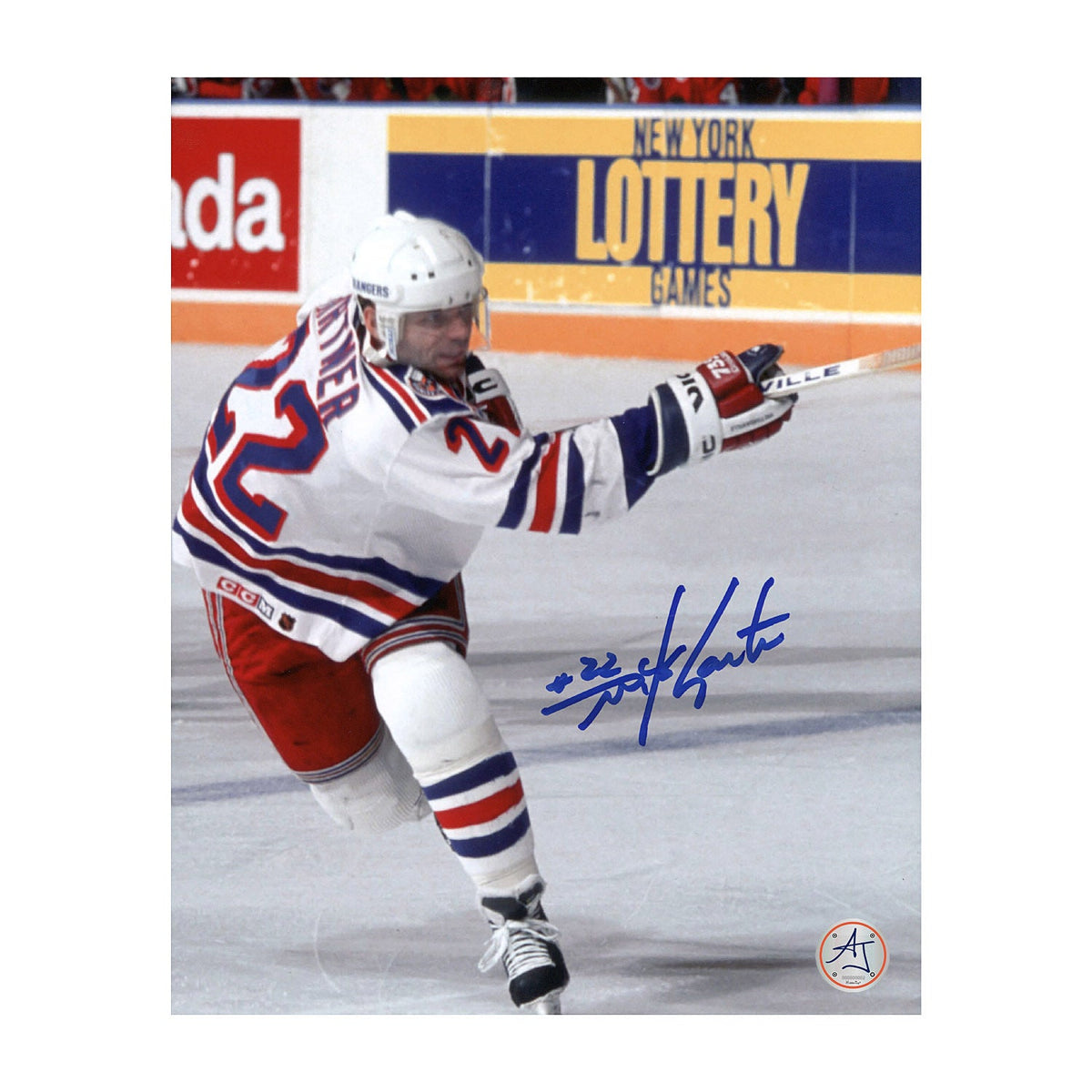 Mike Gartner Autographed New York Rangers Shooting 8x10 Photo product image 1, provided for visual reference and product