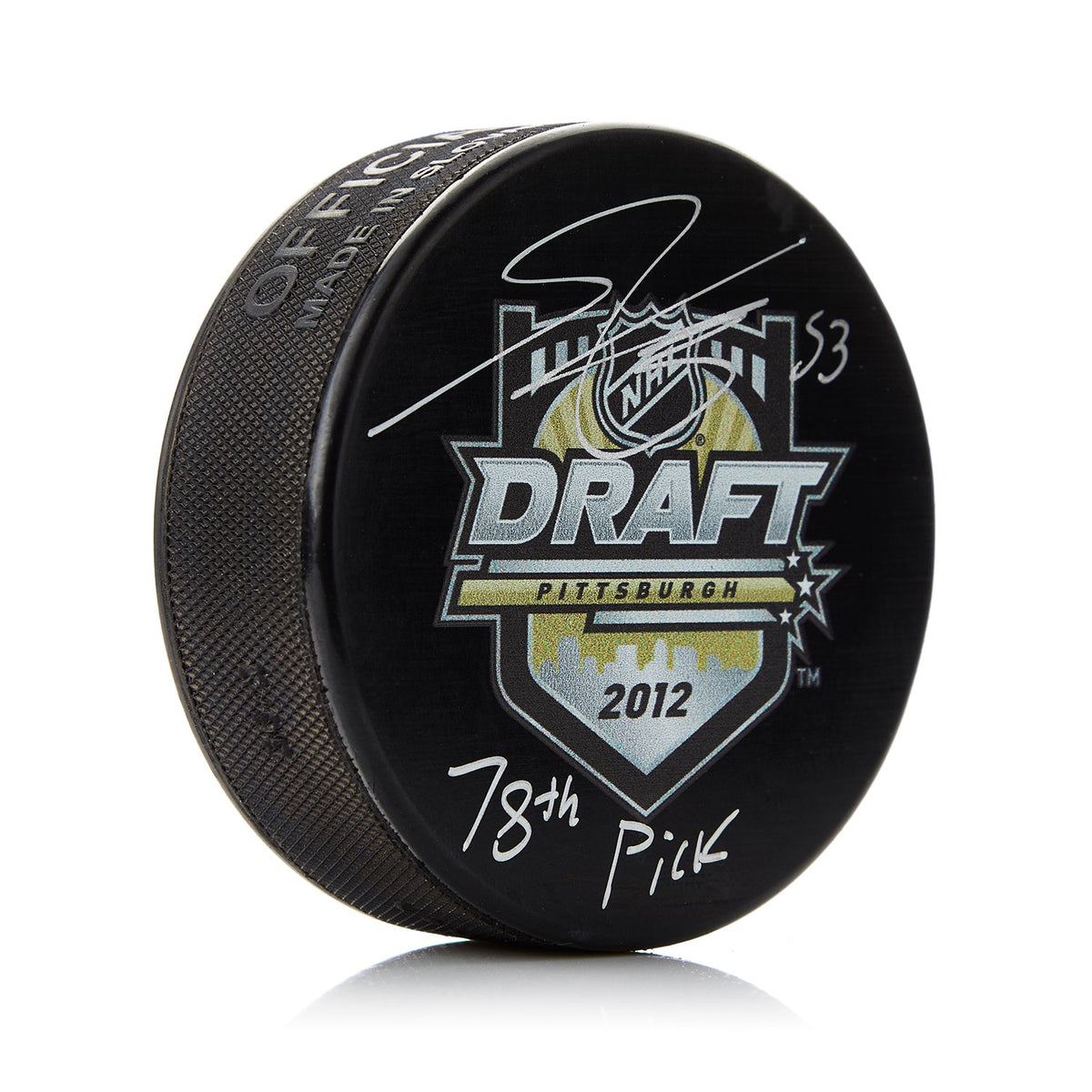 Shayne Gostisbehere Signed 2012 NHL Entry Draft Puck with Note product image 1, provided for visual reference and product