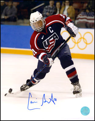 Cammi Granato Autographed Team USA Game Action 8x10 Photo product image 1, provided for visual reference and product detail