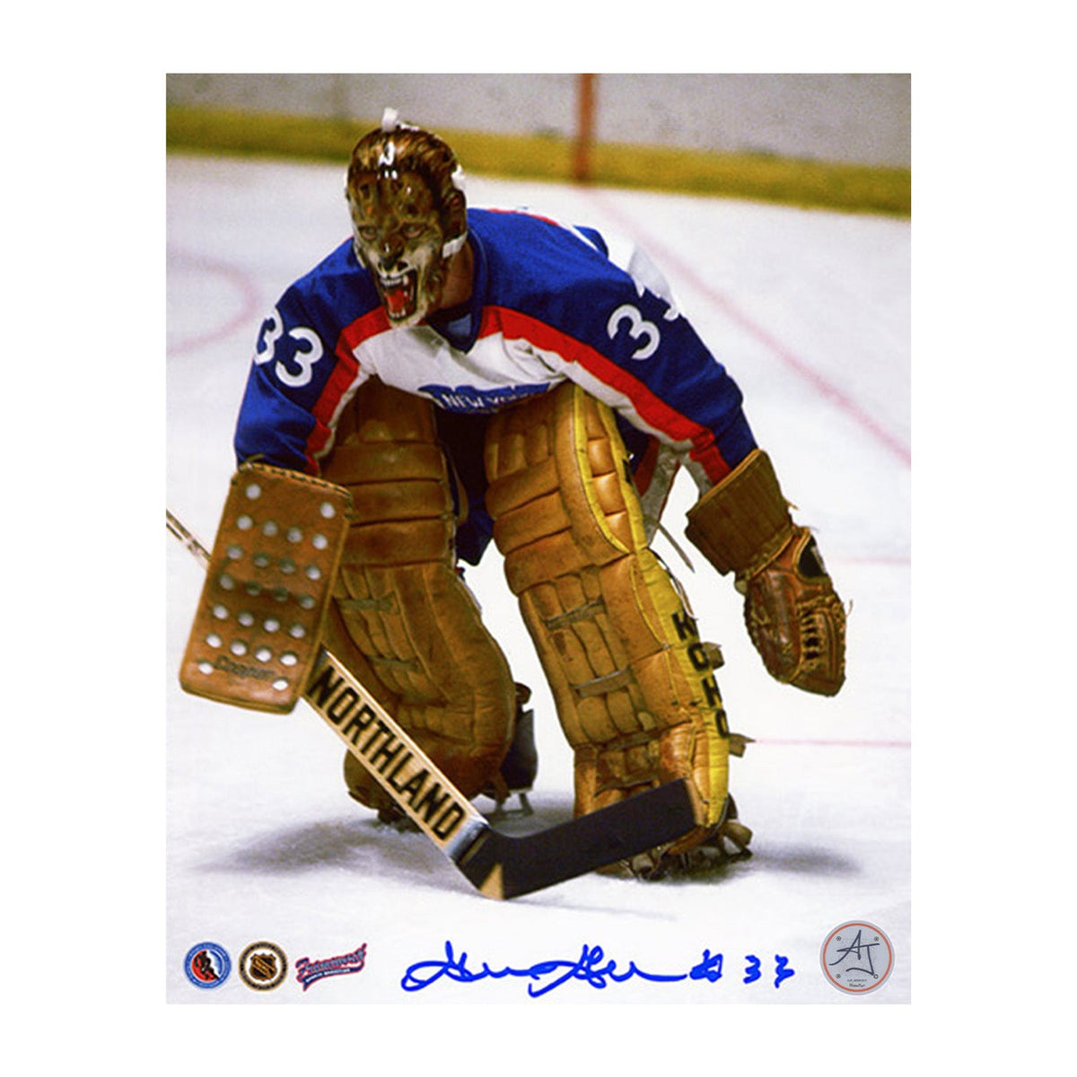 Gilles Gratton Autographed New York Rangers Game Action 8x10 Photo product image 1, provided for visual reference and