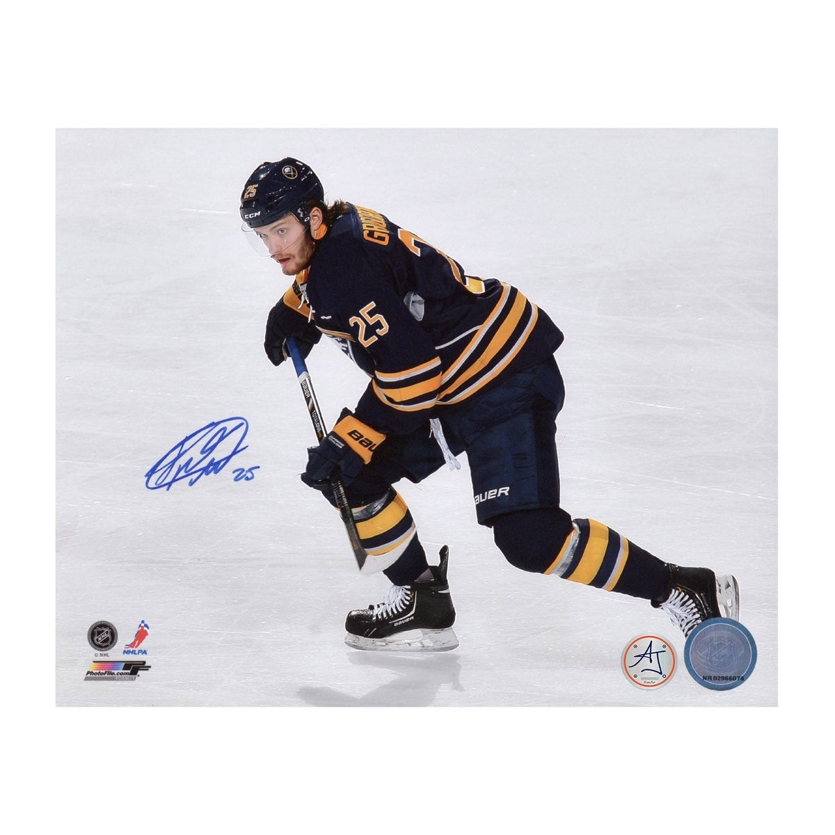 Mikhail Grigorenko Autographed Buffalo Sabres Showcase 8x10 Photo product image 1, provided for visual reference and product