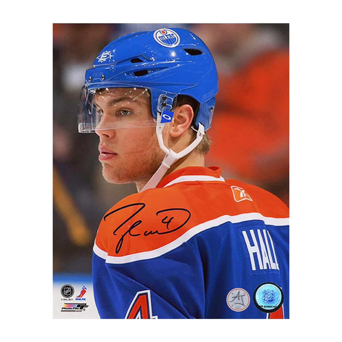 Taylor Hall Signed Edmonton Oilers Intensity 8x10 Photo product image 1, provided for visual reference and product detail