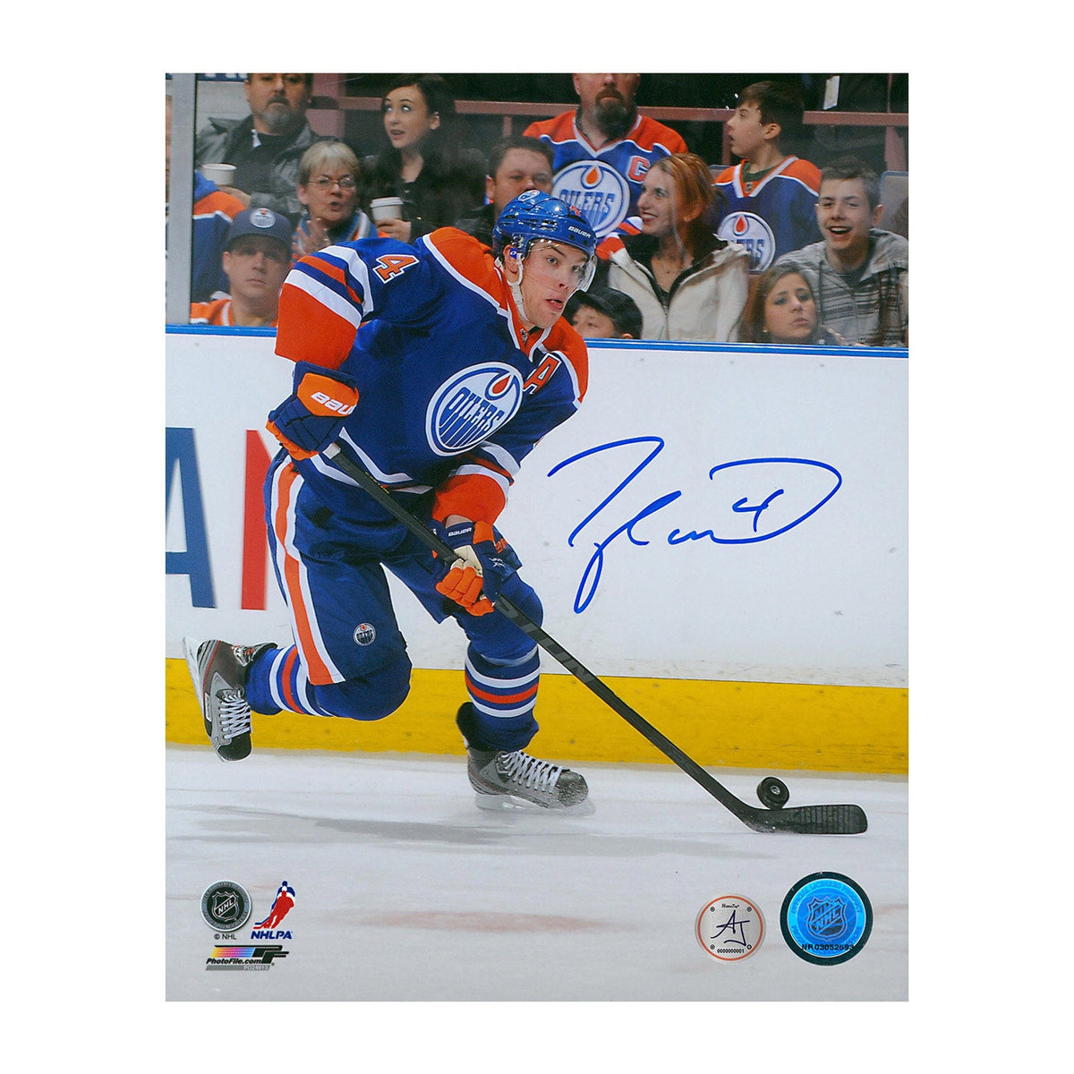 Taylor Hall Signed Edmonton Oilers 8x10 Photo product image 1, provided for visual reference and product detail review