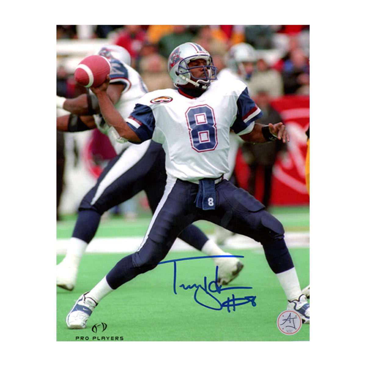 Tracy Ham Autographed Montreal Alouettes Quarterback 8x10 Photo product image 1, provided for visual reference and product