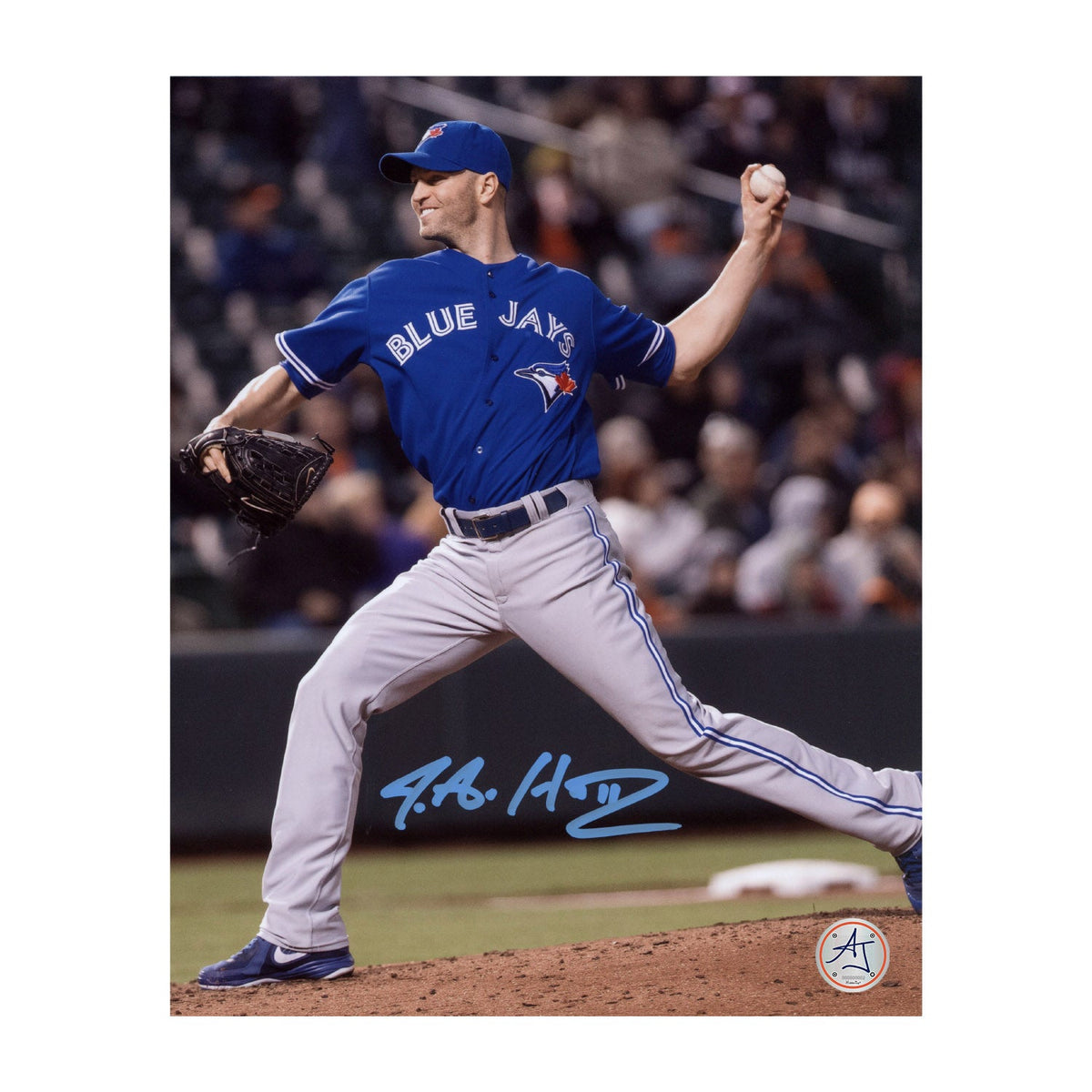 JA Happ Autographed Toronto Blue Jays 8x10 Photo product image 1, provided for visual reference and product detail review