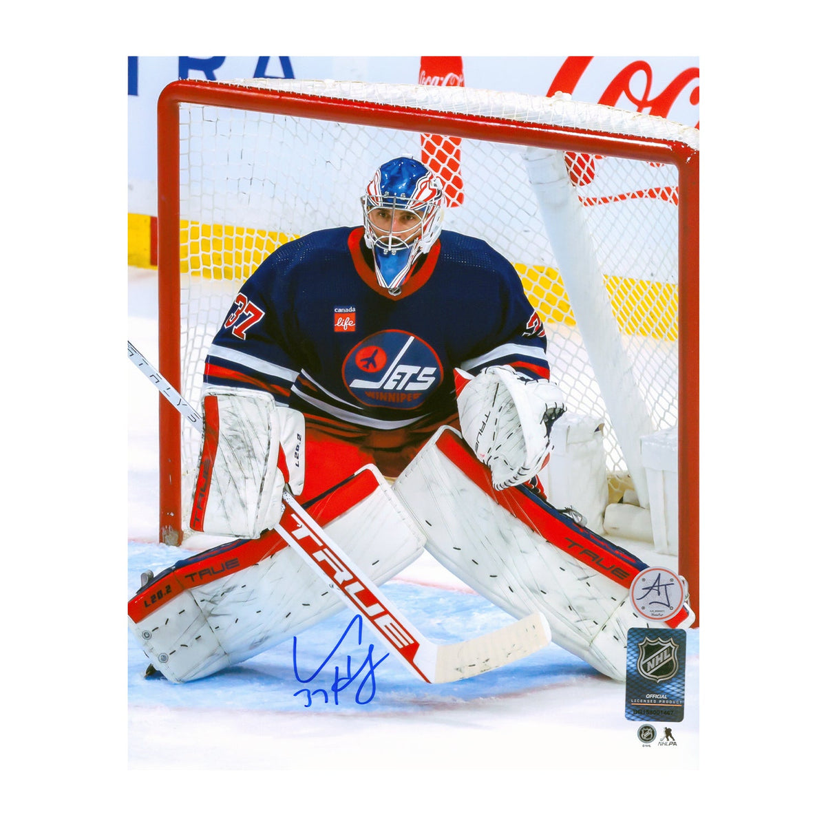 Connor Hellebuyck Signed Winnipeg Jets Heritage Hockey 8x10 Photo product image 1, provided for visual reference and product