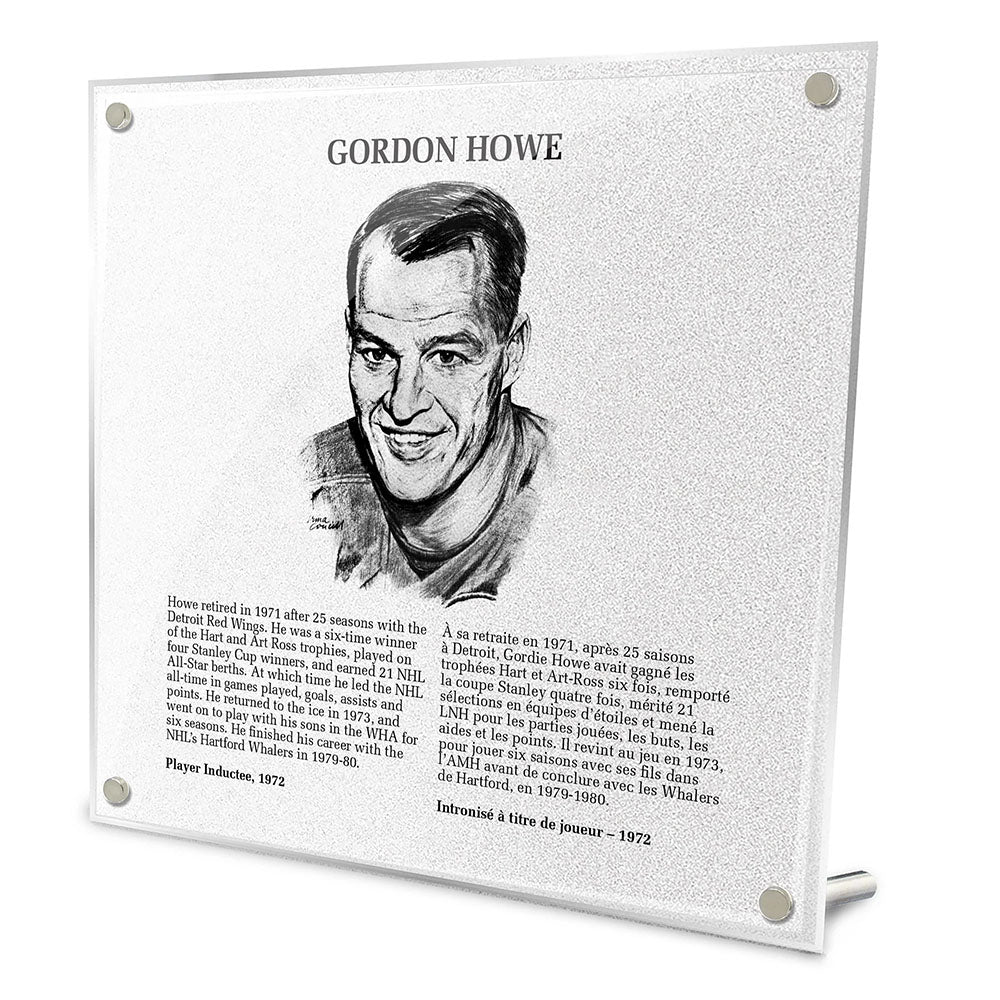 Gordie Howe Replica Hockey Hall of Fame Plaque product image 1, provided for visual reference and product detail review