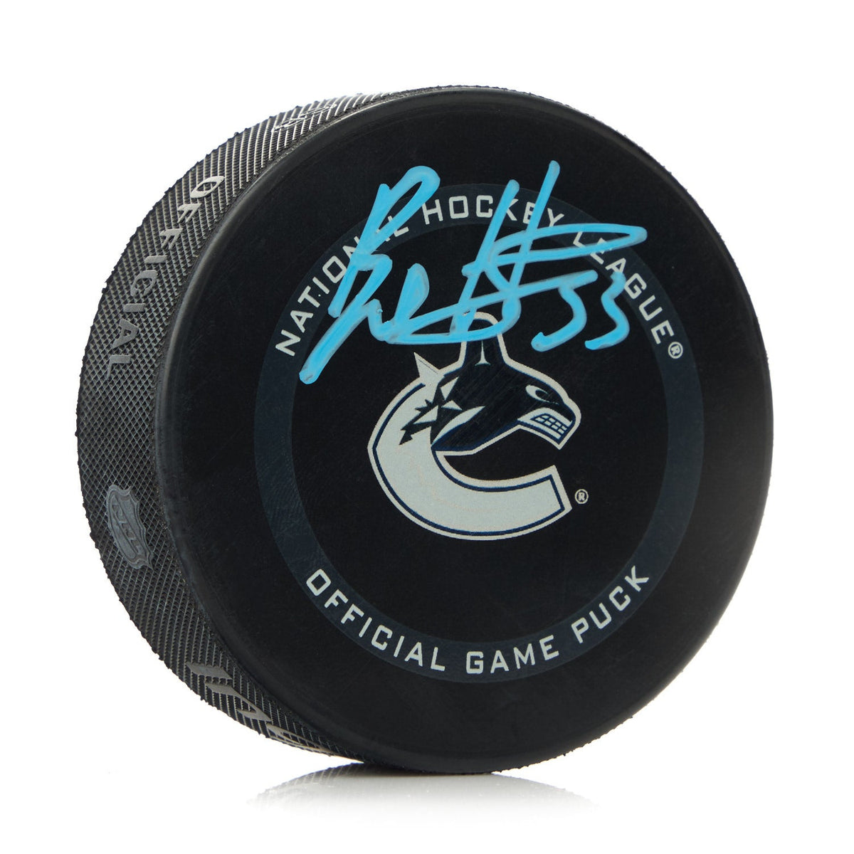 Bo Horvat Signed Vancouver Canucks Official Game Puck product image 1, provided for visual reference and product detail