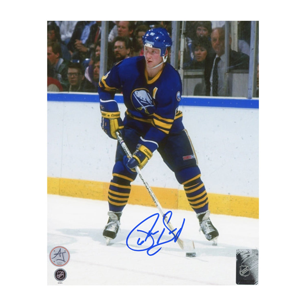 Phil Housley Autographed Buffalo Sabres Game Action 8x10 Photo product image 1, provided for visual reference and product