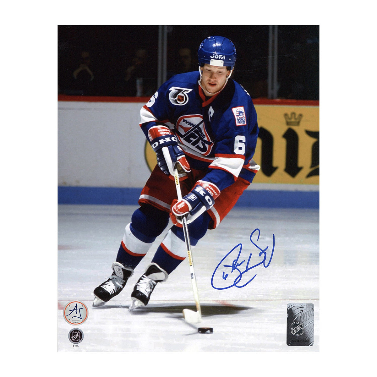 Phil Housley Autographed Winnipeg Jets Game Action 8x10 Photo product image 1, provided for visual reference and product