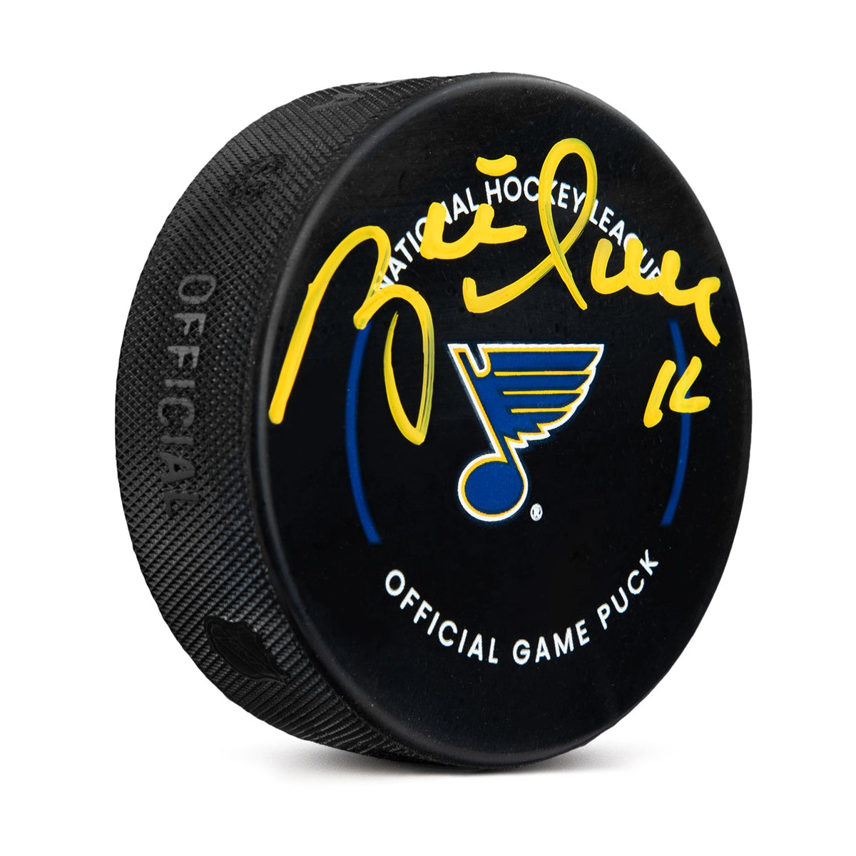 Brett Hull Signed St Louis Blues Official Game Puck product image 1, provided for visual reference and product detail review