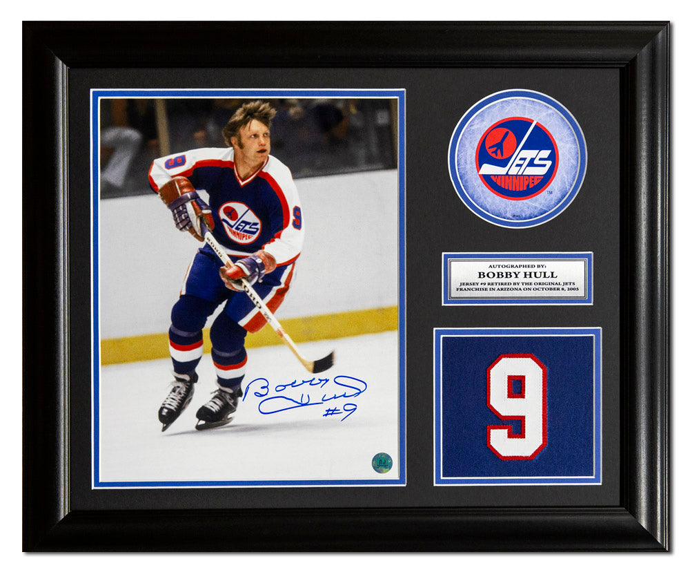 Bobby Hull Winnipeg Jets Signed 20x24 Retired Number Frame product image 1, provided for visual reference and product detail