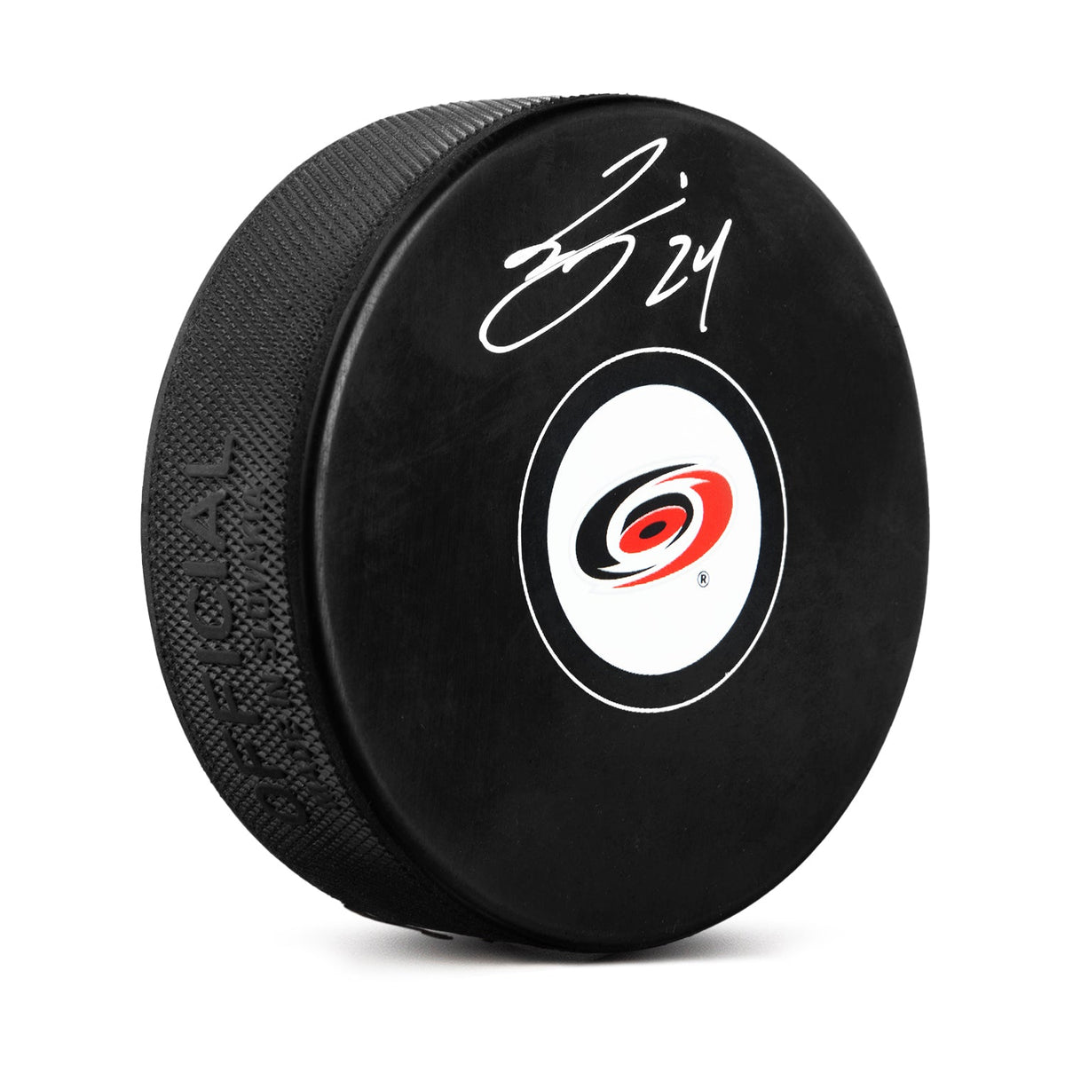 Seth Jarvis Autographed Carolina Hurricanes Hockey Puck product image 1, provided for visual reference and product detail