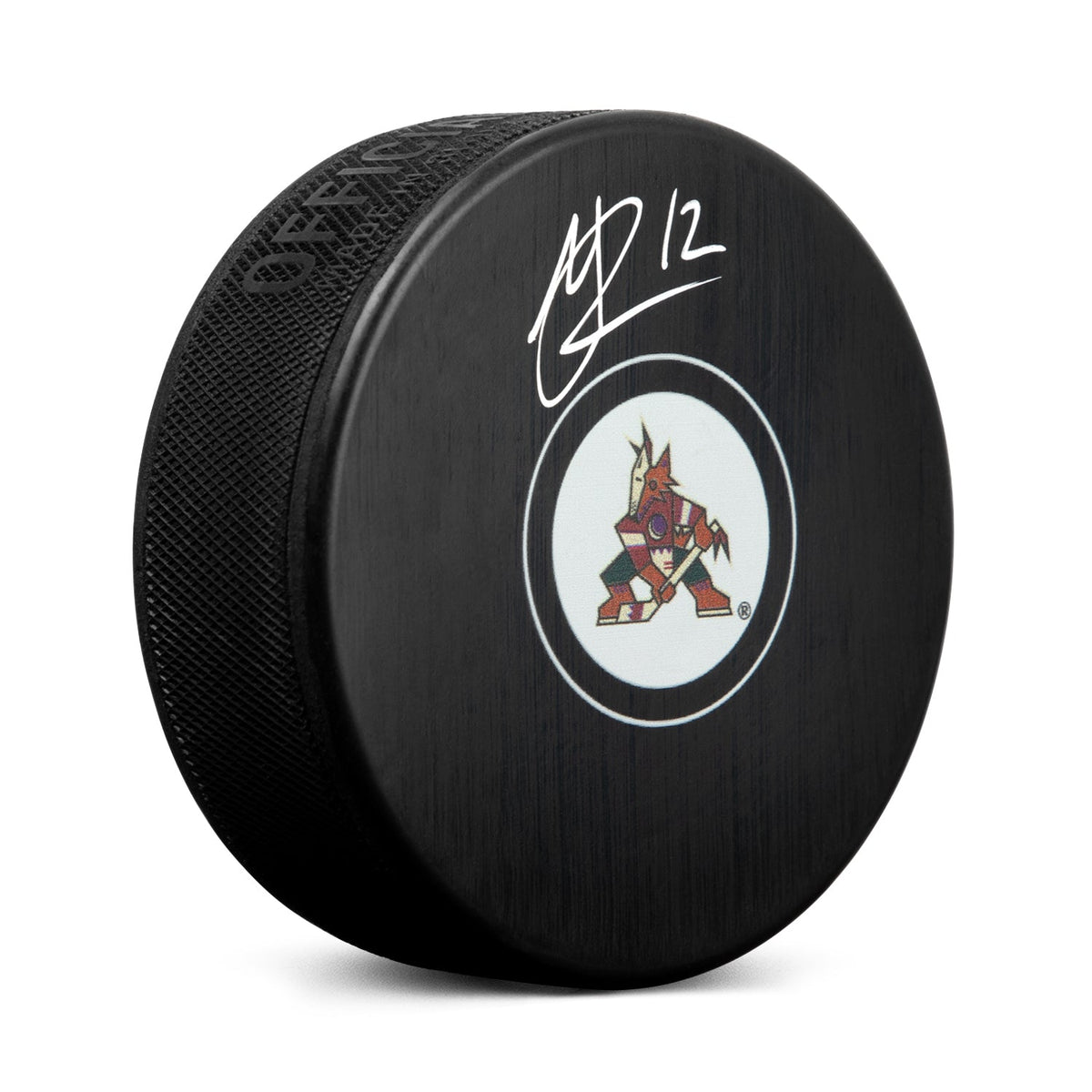 Mike Johnson Signed Phoenix Coyotes Kachina Logo Puck product image 1, provided for visual reference and product detail
