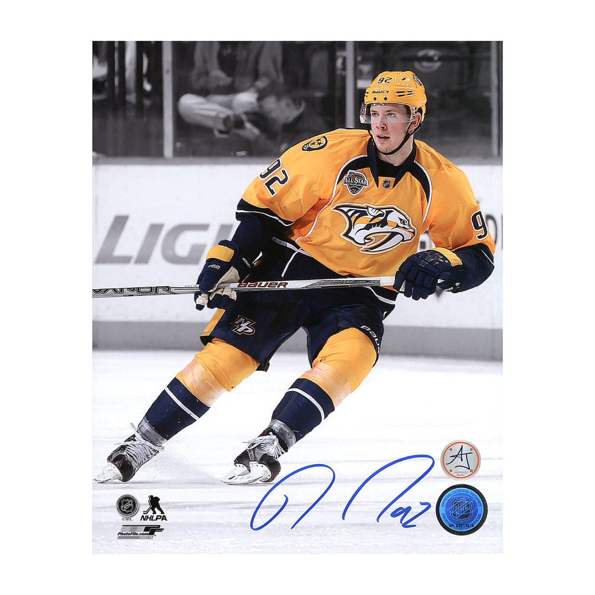 Ryan Johansen Signed Nashville Predators Color Isolation 8x10 Photo product image 1, provided for visual reference and