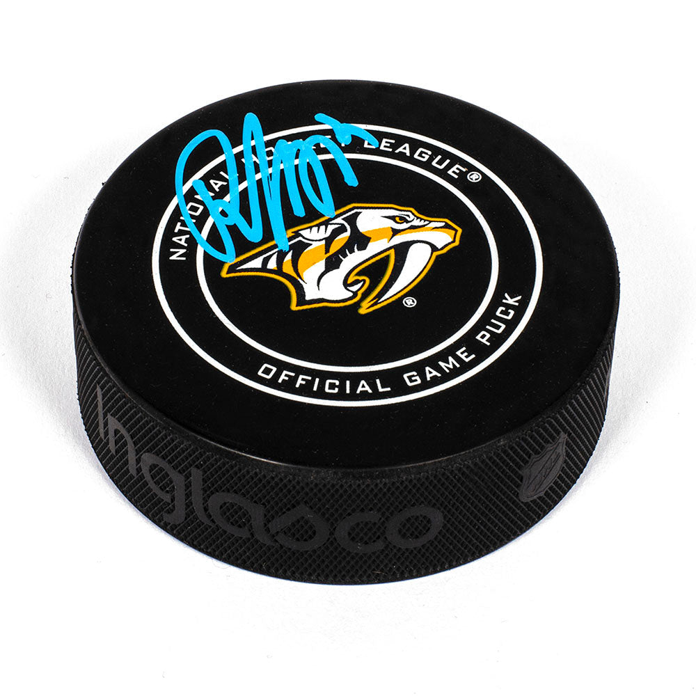 Roman Josi Nashville Predators Autographed Official Game Puck product image 1, provided for visual reference and product