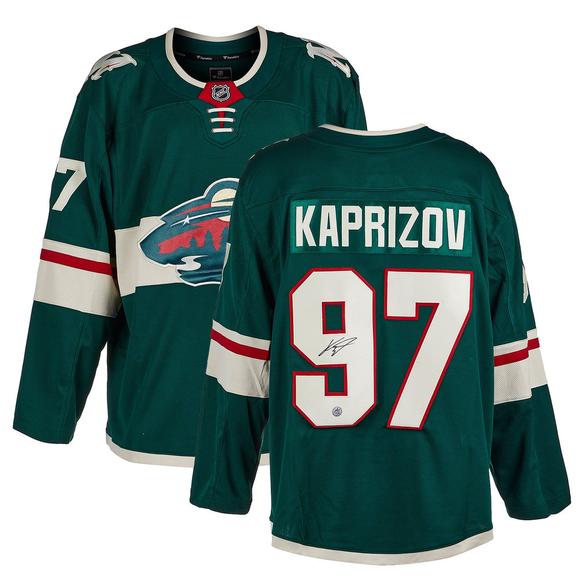 Kirill Kaprizov Autographed Minnesota Wild Fanatics Breakaway Jersey product image 3, provided for visual reference and