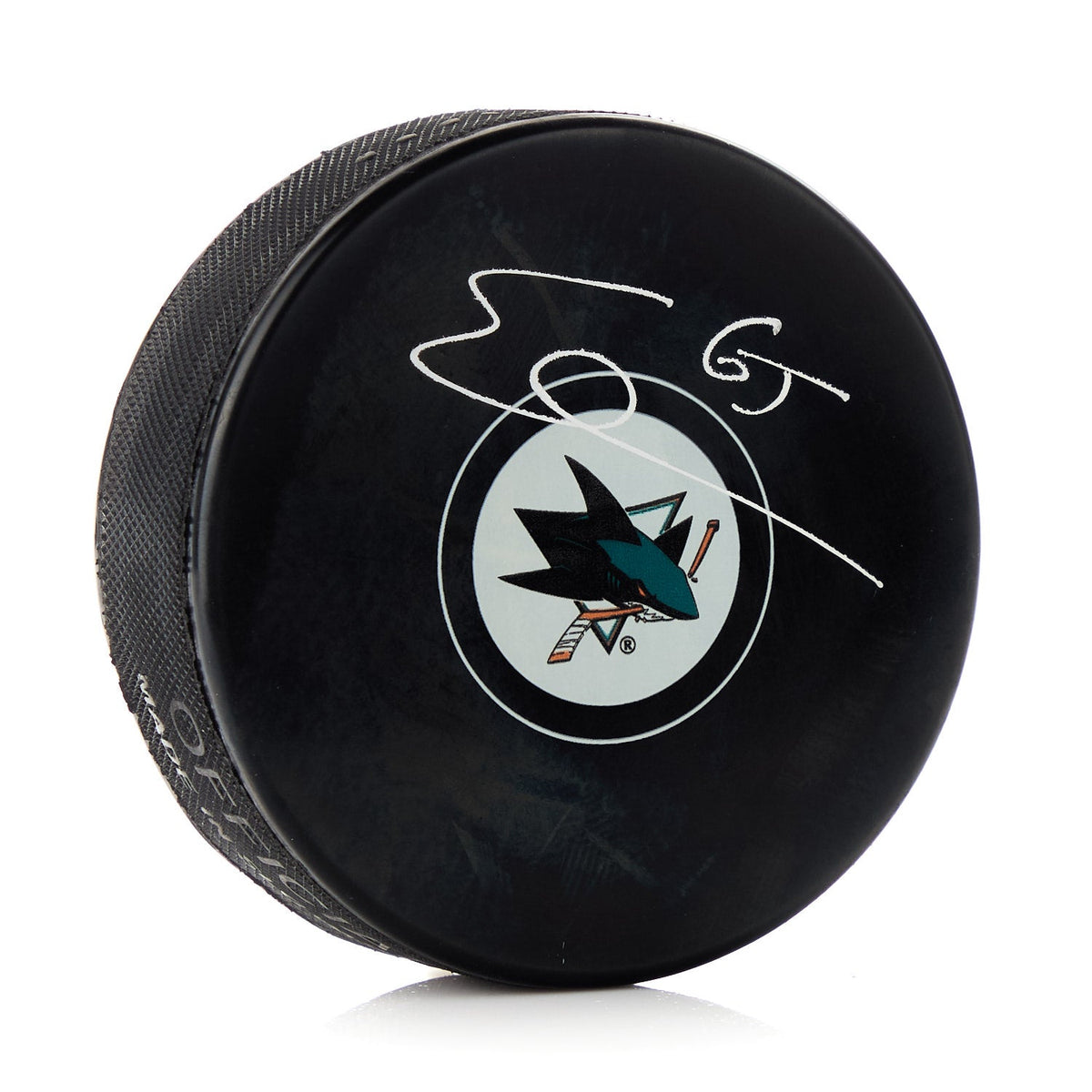 Erik Karlsson San Jose Sharks Autographed Hockey Puck product image 1, provided for visual reference and product detail