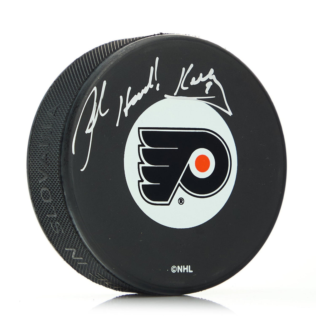 Bob Kelly The Hound Philadelphia Flyers Autographed Hockey Puck product image 1, provided for visual reference and product